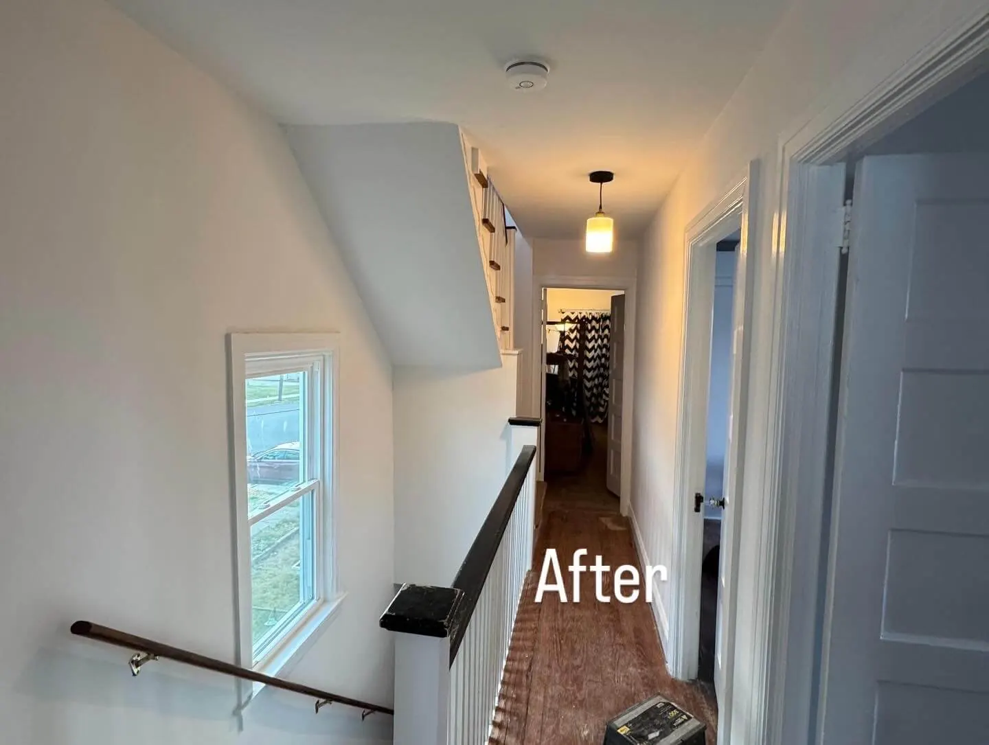 Residential hallway after painting
